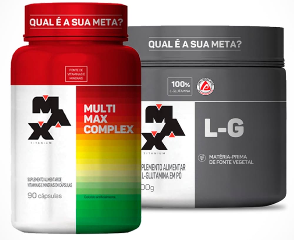 Kit Pro Imunidade - Glutamina 300g + Multi Max 90 cápsulas
