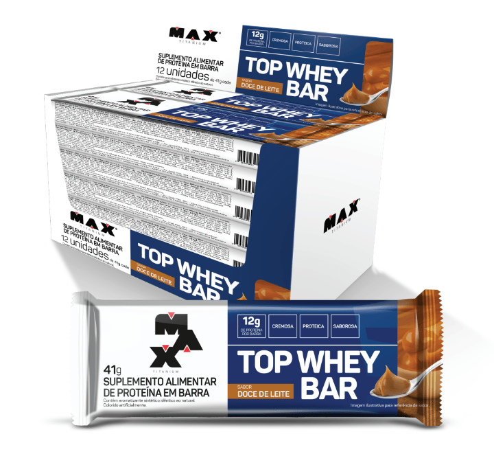 Top whey bar 41g doce de leite 12 unidades