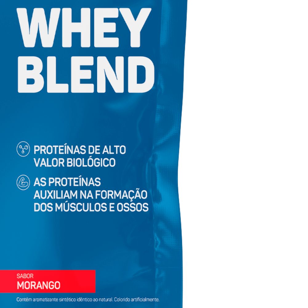 Whey blend 900g nova fórmula morango