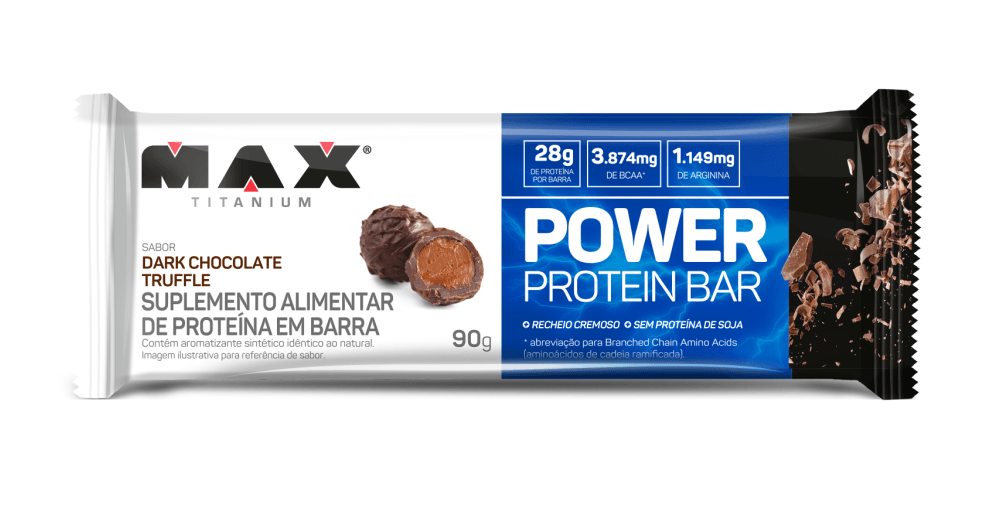 Power protein bar 90g dark chocolate truffle 8 unidades