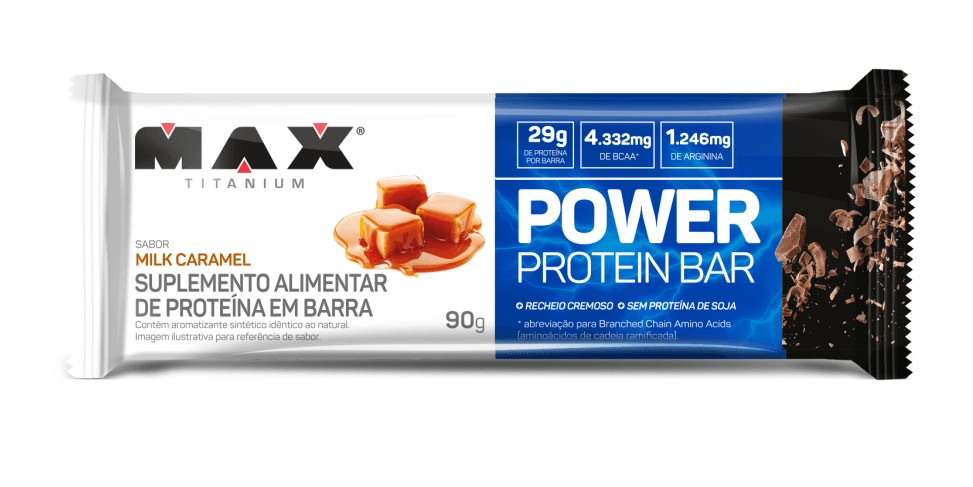 Power protein bar 90g milk caramel 8 unidades