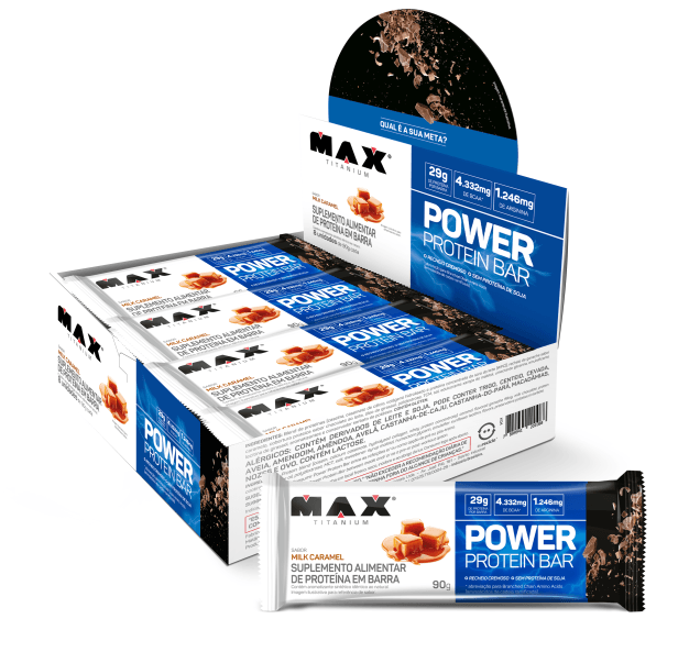 Power protein bar 90g milk caramel 8 unidades