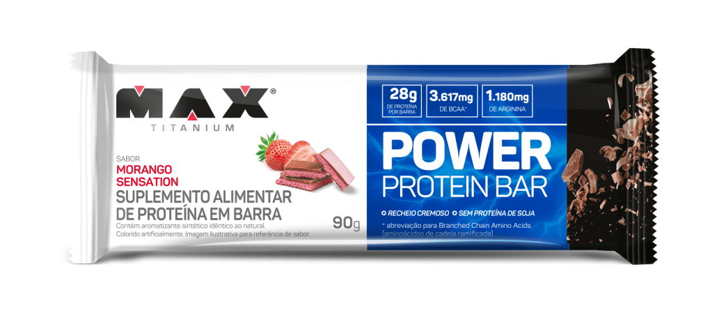 Power protein bar 90g morango sensation 8 unidades