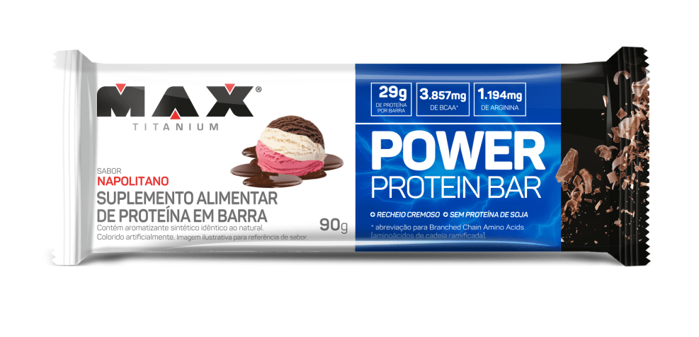Power protein bar 90g napolitano 8 unidades
