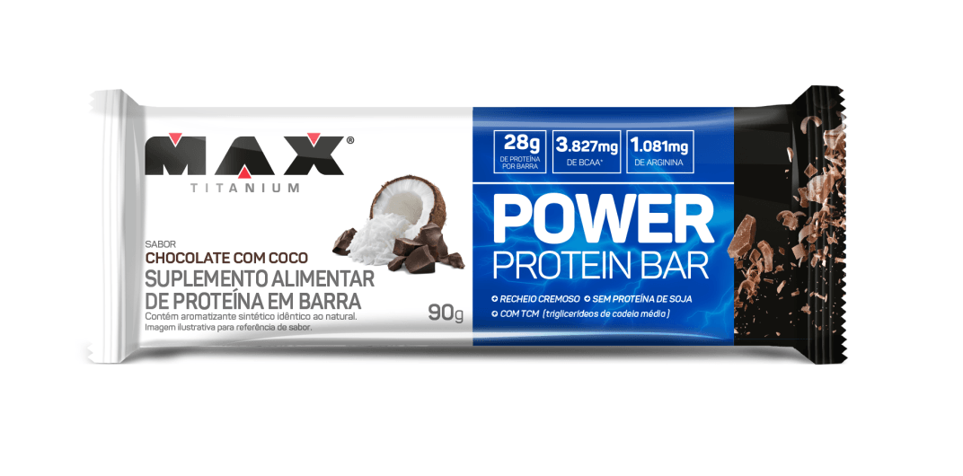 Power protein bar 90g chocolate com coco 8 unidades