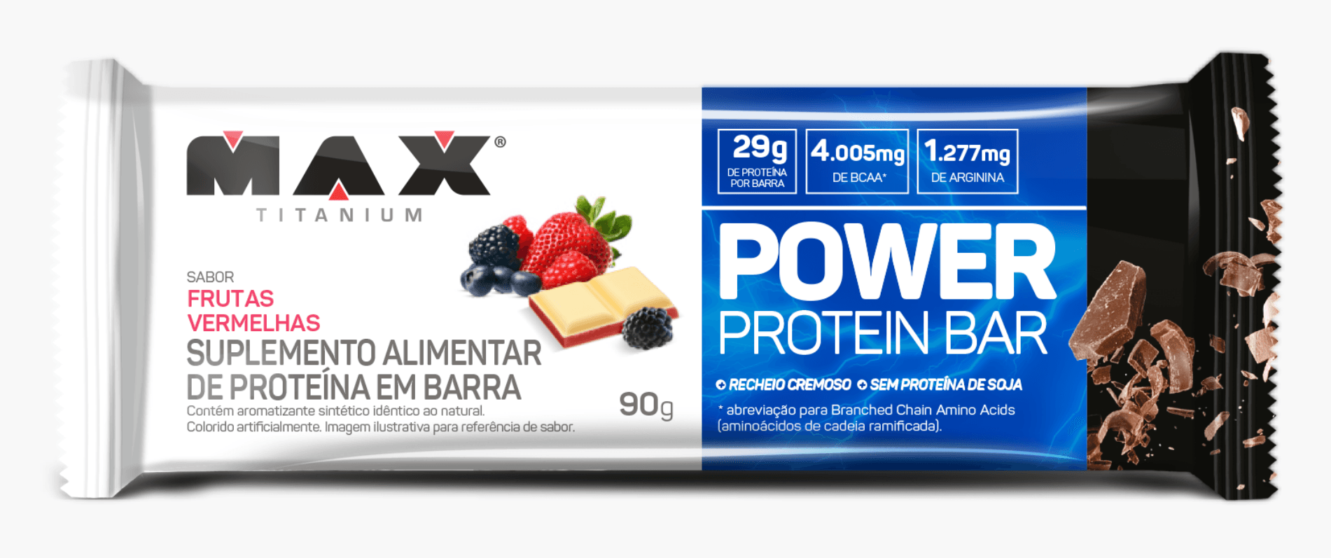 Power protein bar 90g frutas vermelhas 8 unidades