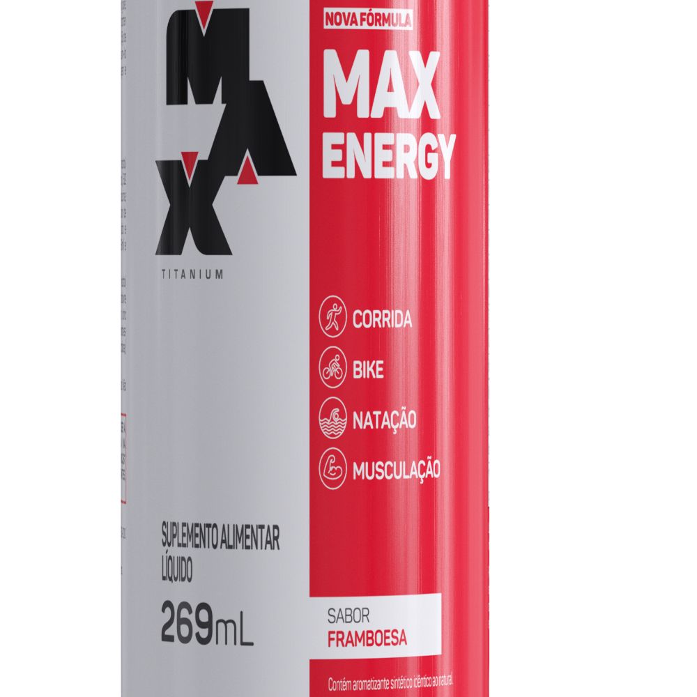 Max energy framboesa 269ml - fardo 6 latas bebida energetica