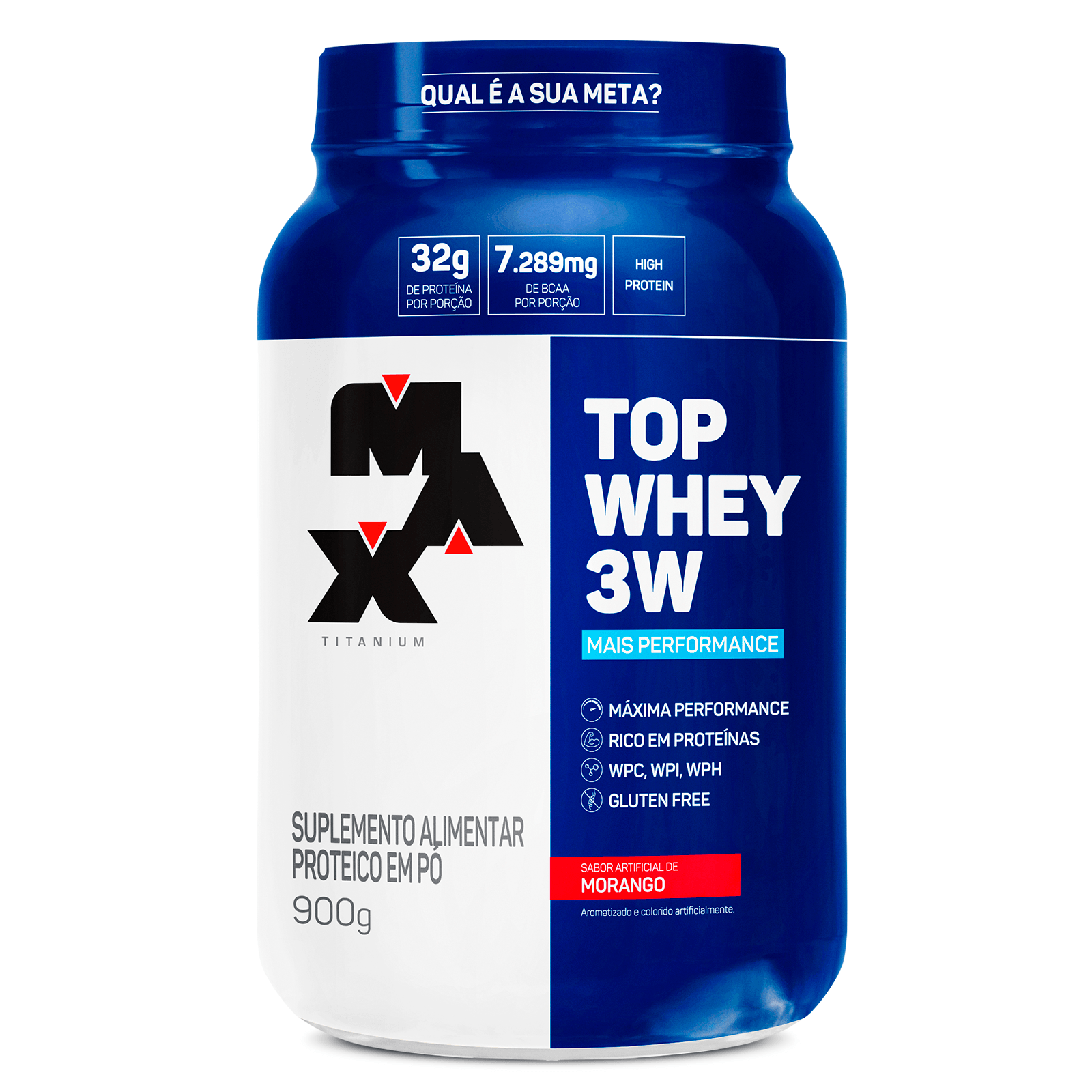 Top whey 3w + performance 900g morango