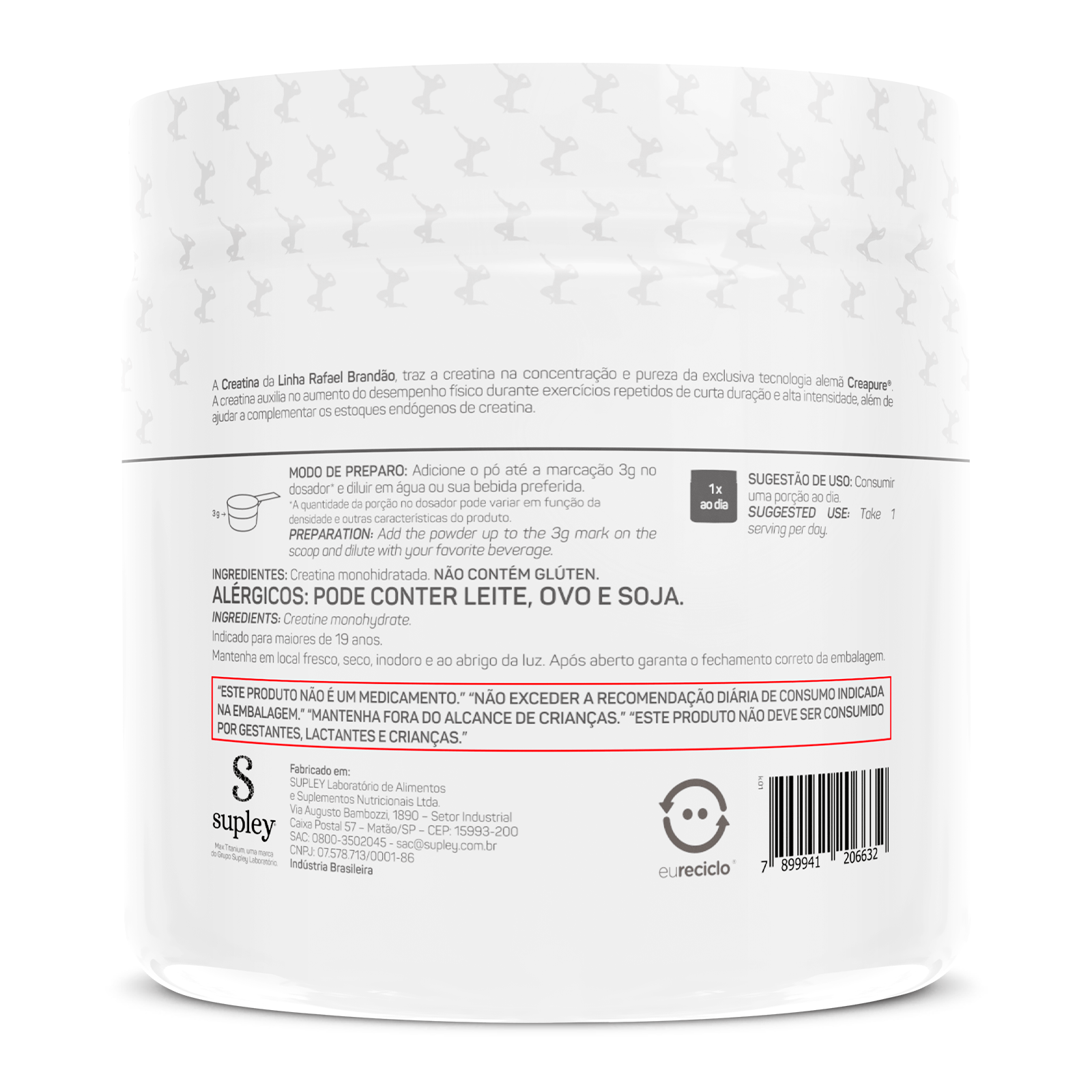 Creatina creapure - rafael brandão 250g