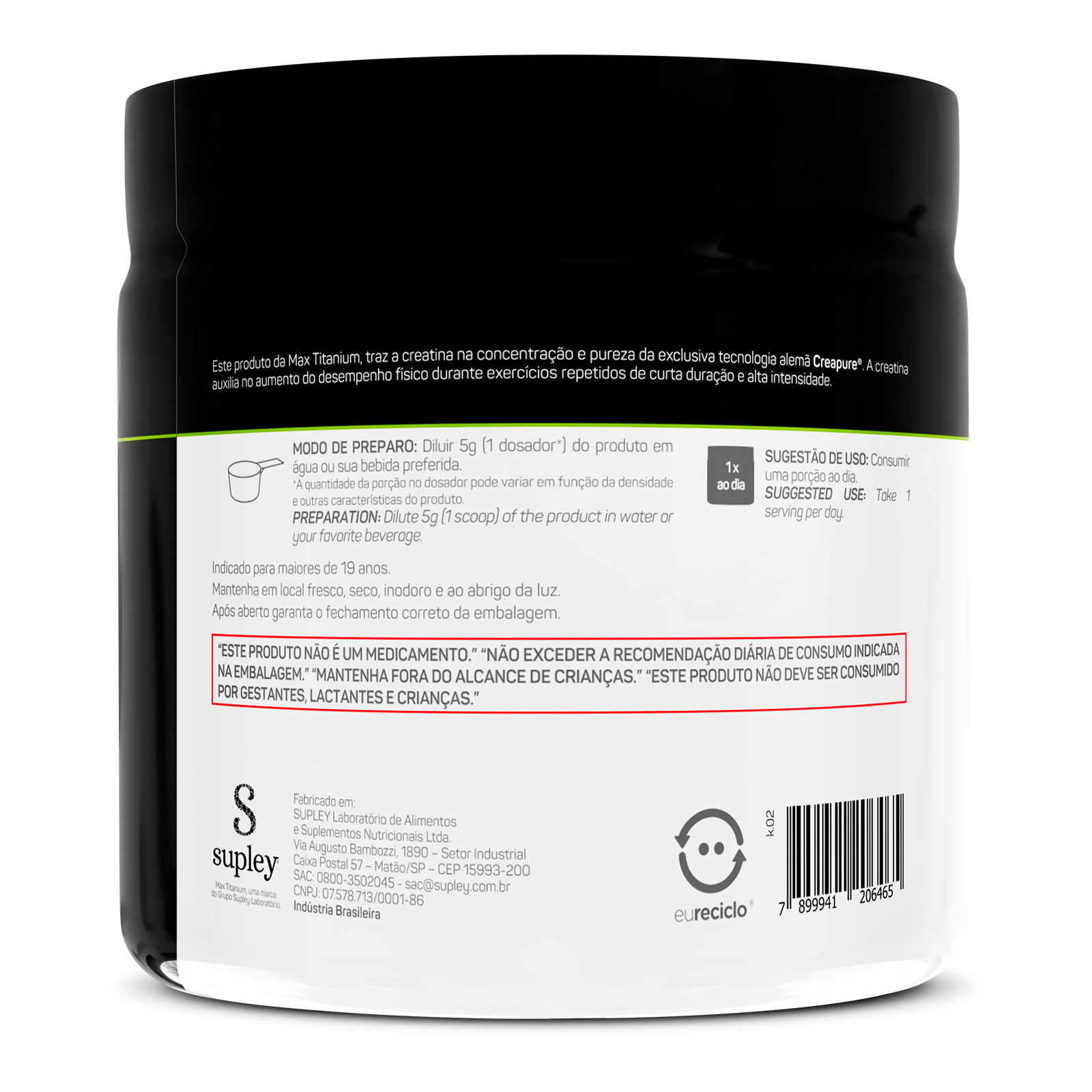 Creatina creapure 250g pote 250g