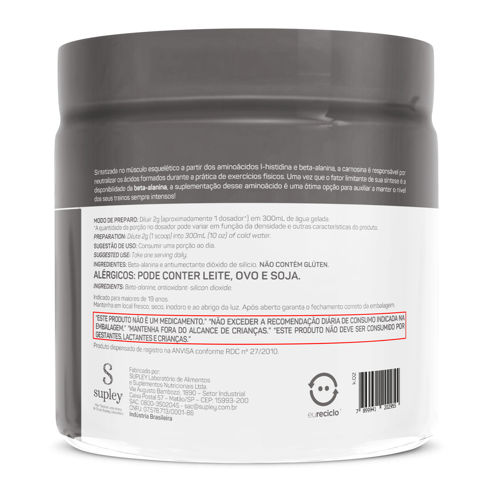 Beta-alanina 150g performance pura