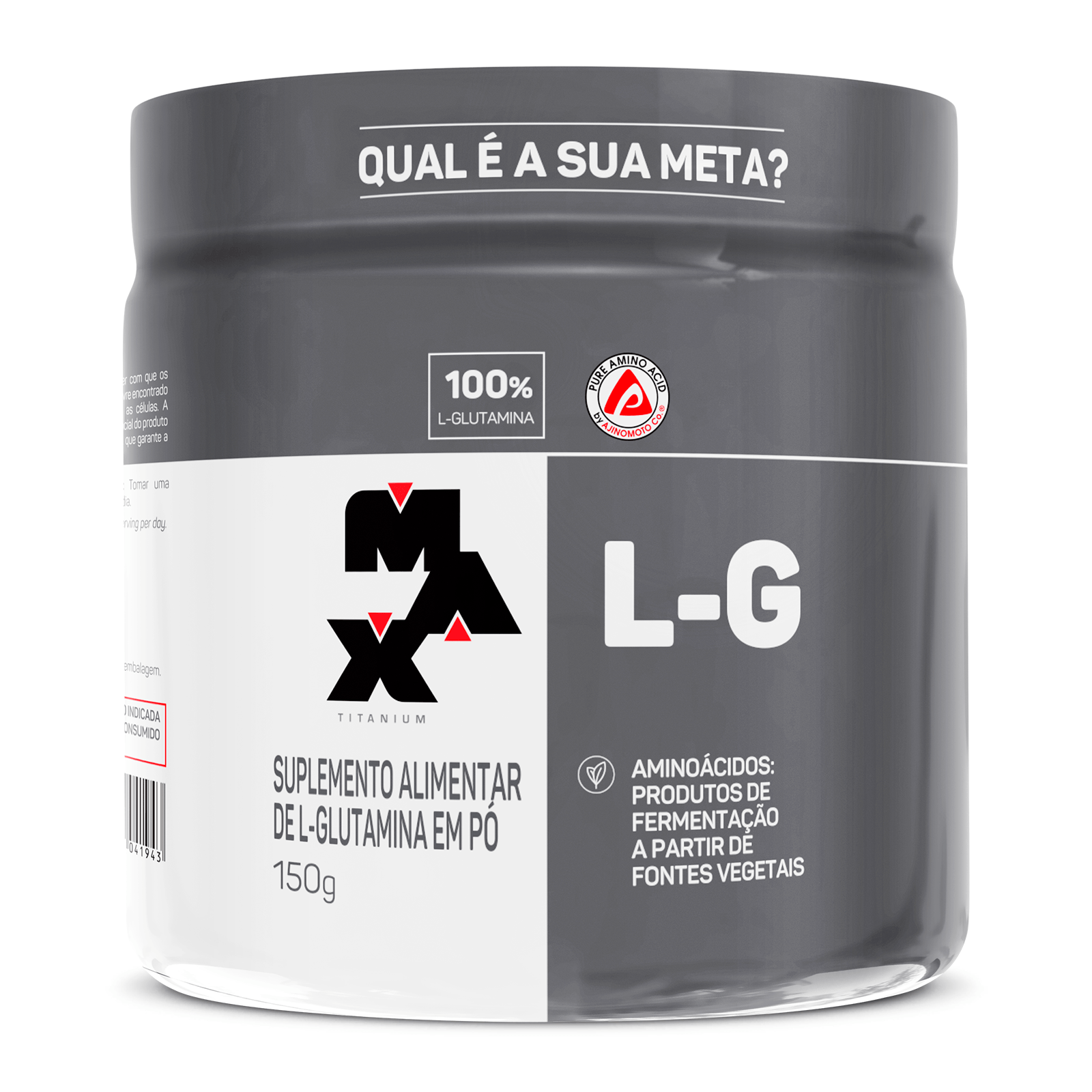 Glutamina l-g 150g matéria-prima de fonte vegetal