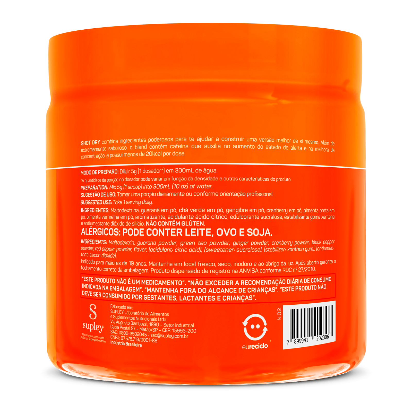 Shot dry 150g frutas vermelhas