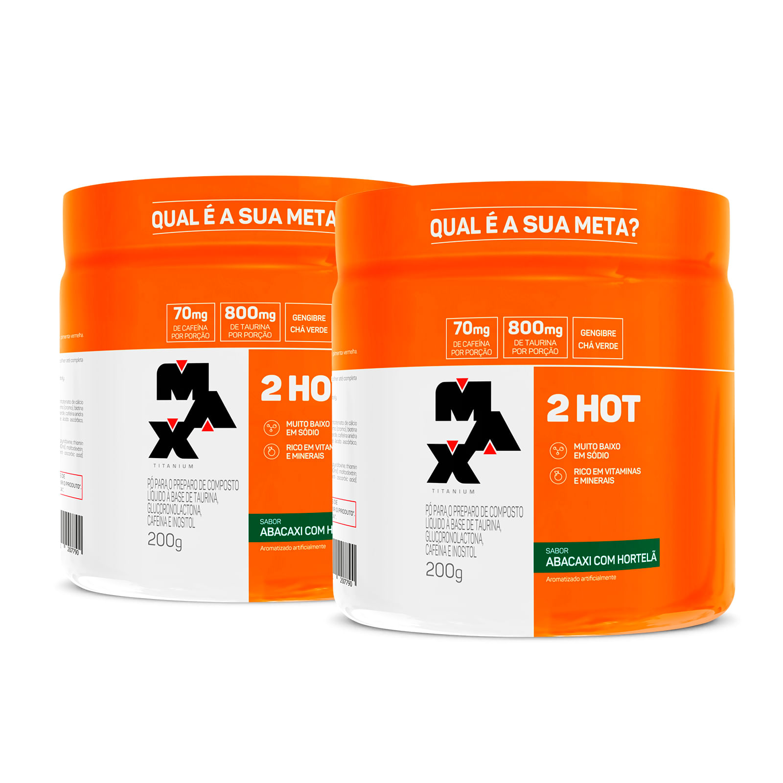 Pack 2x 2hot 200g abacaxi com hortelã + abacaxi com hortelã