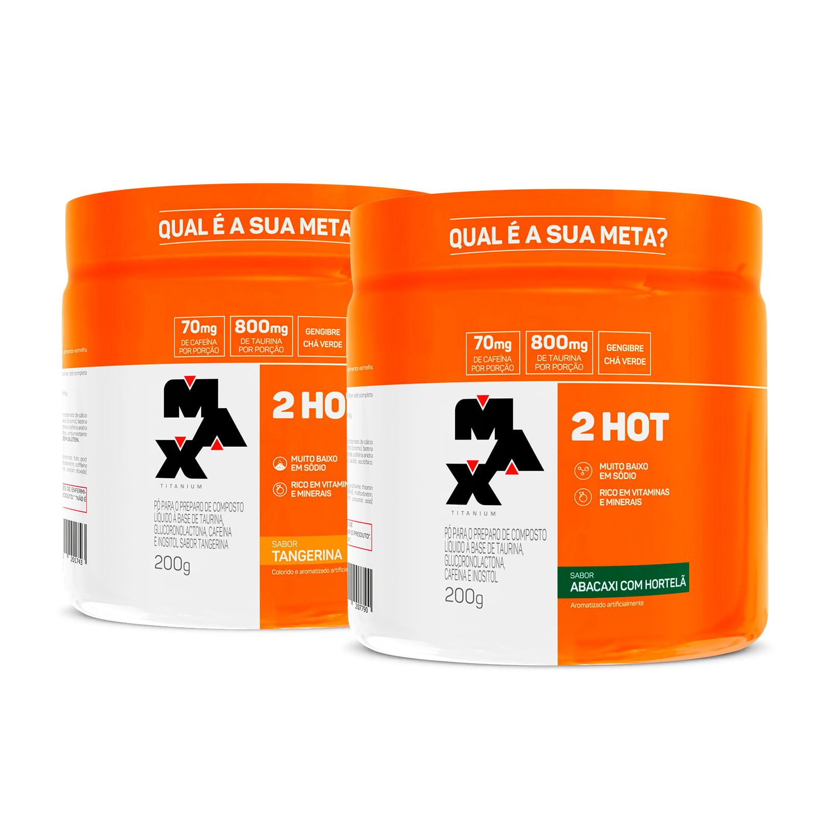 Pack 2x 2hot 200g abacaxi com hortelã + tangerina