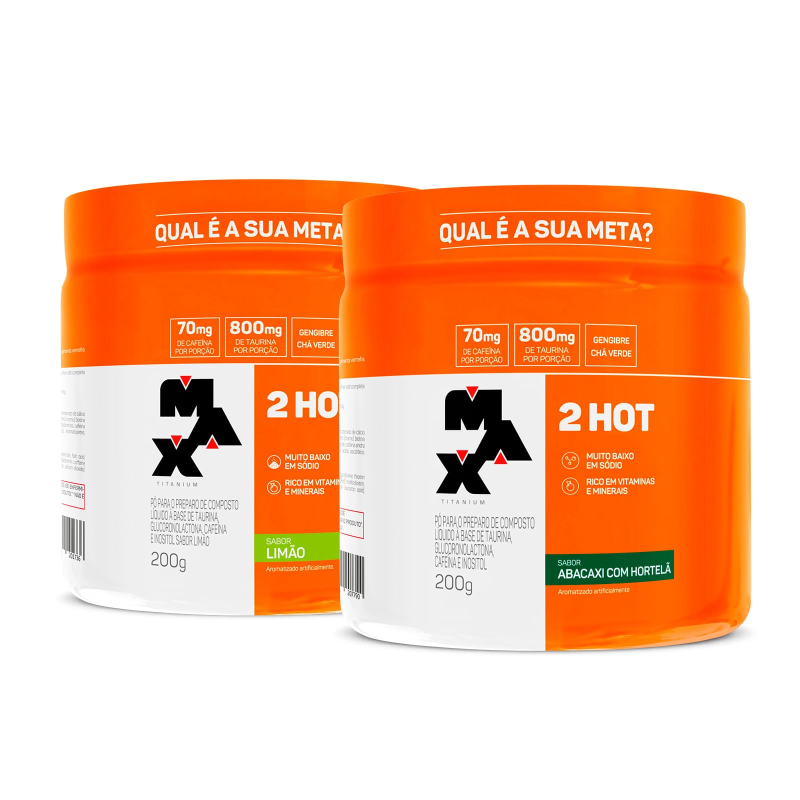 Pack 2x 2hot 200g abacaxi com hortelã + limão