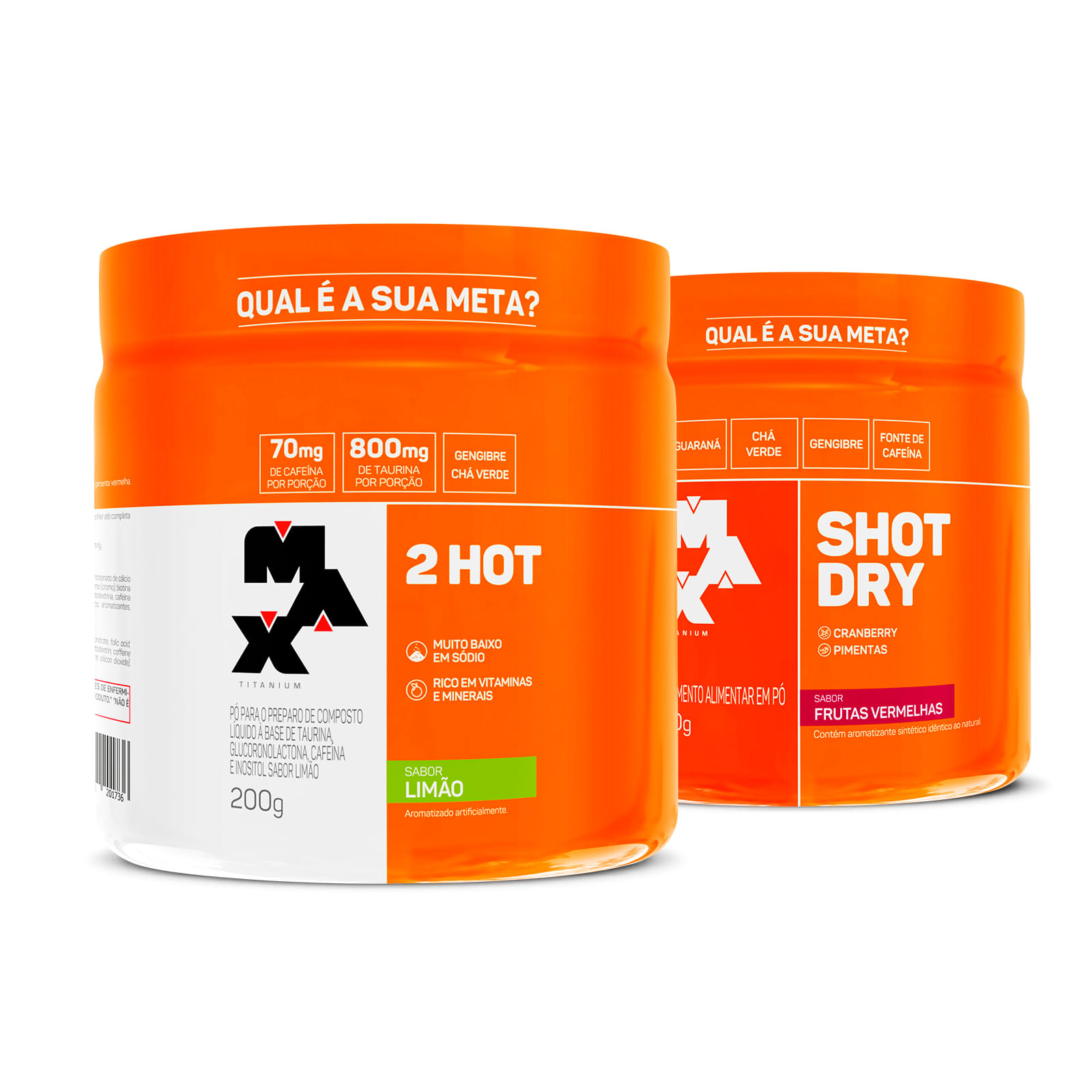 Kit queima calórica extrema: shot dry + 2hot frutas vermelhas - limão