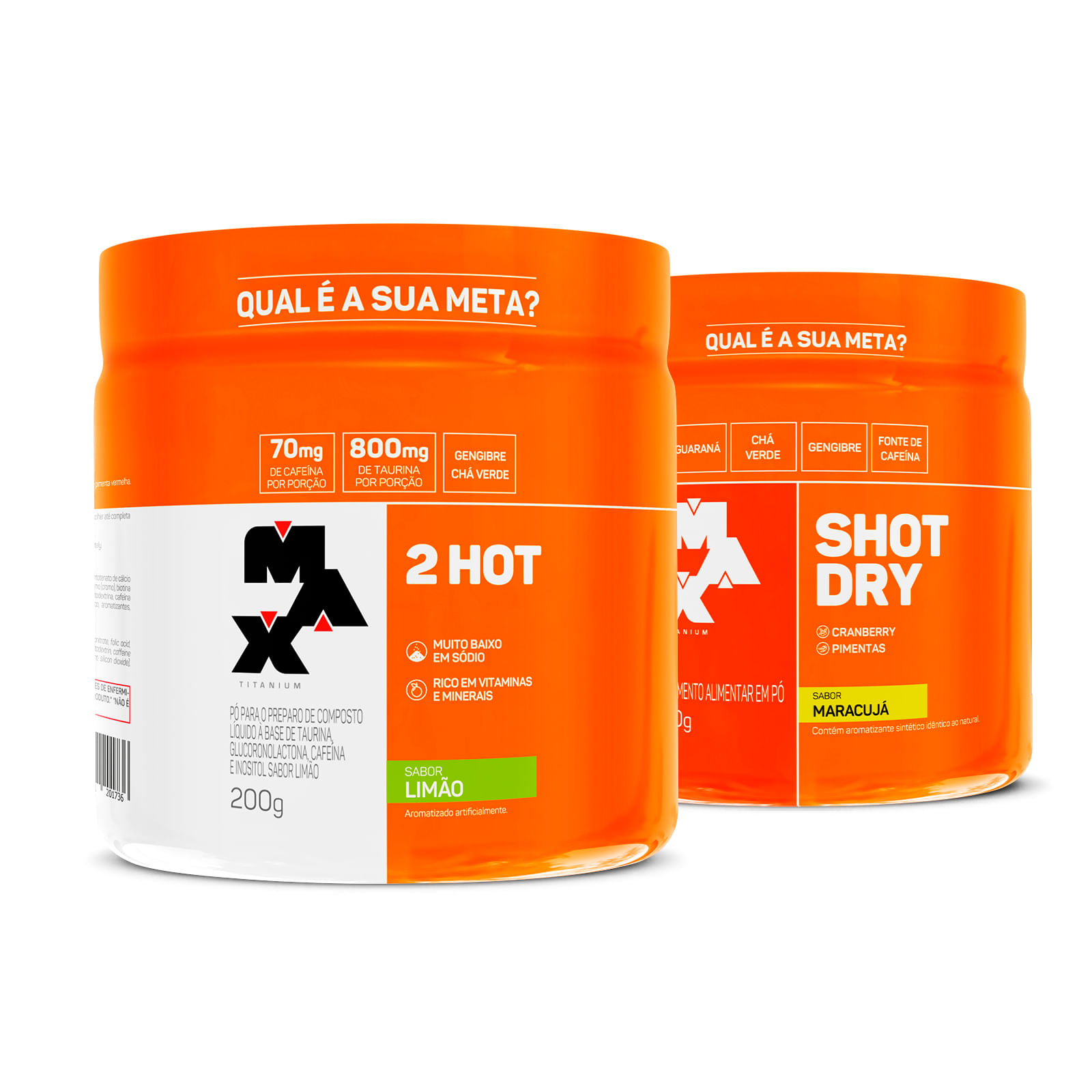 Kit queima calórica extrema: shot dry + 2hot maracuja - limão