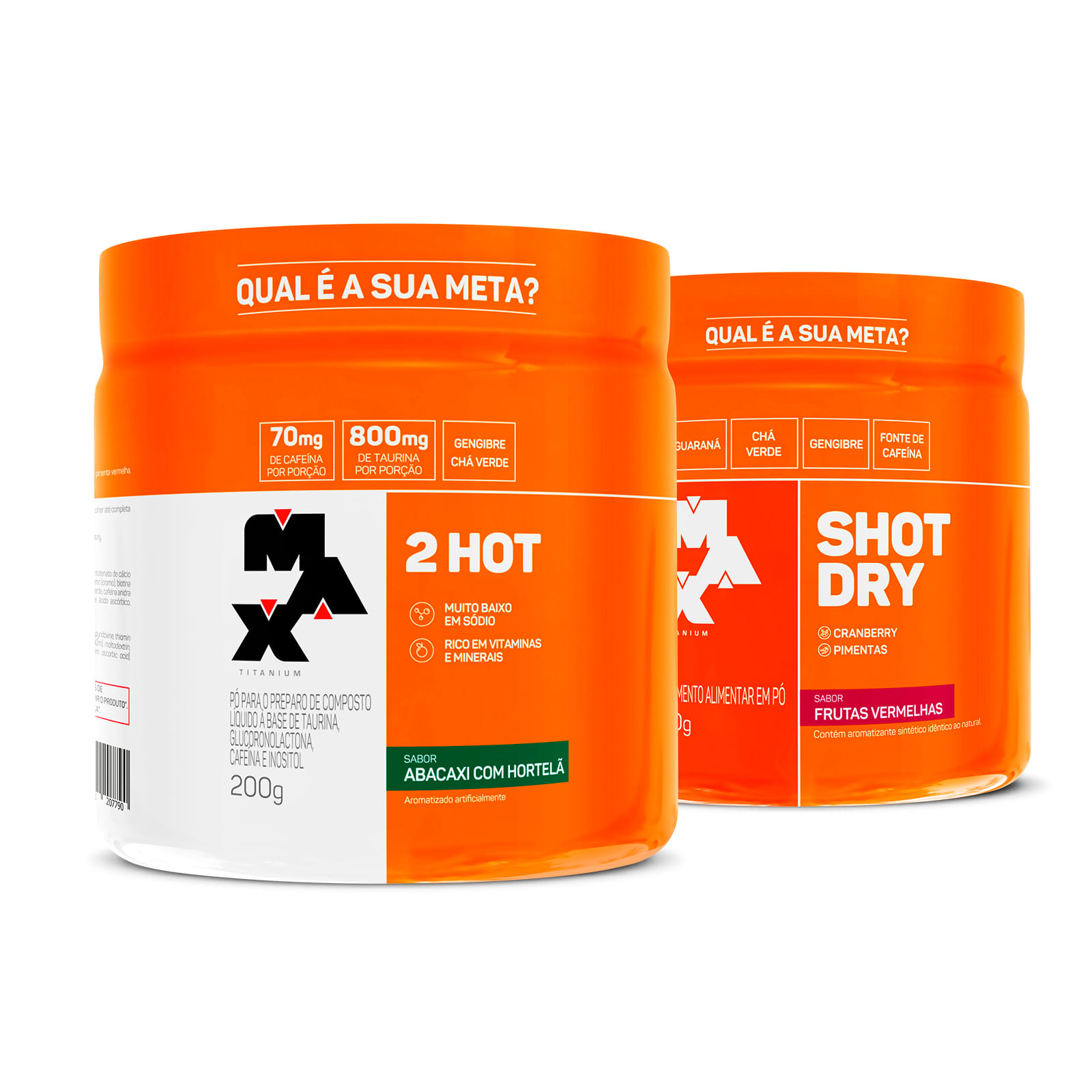 Kit queima calórica extrema: shot dry + 2hot frutas vermelhas - abacaxi com hortelã