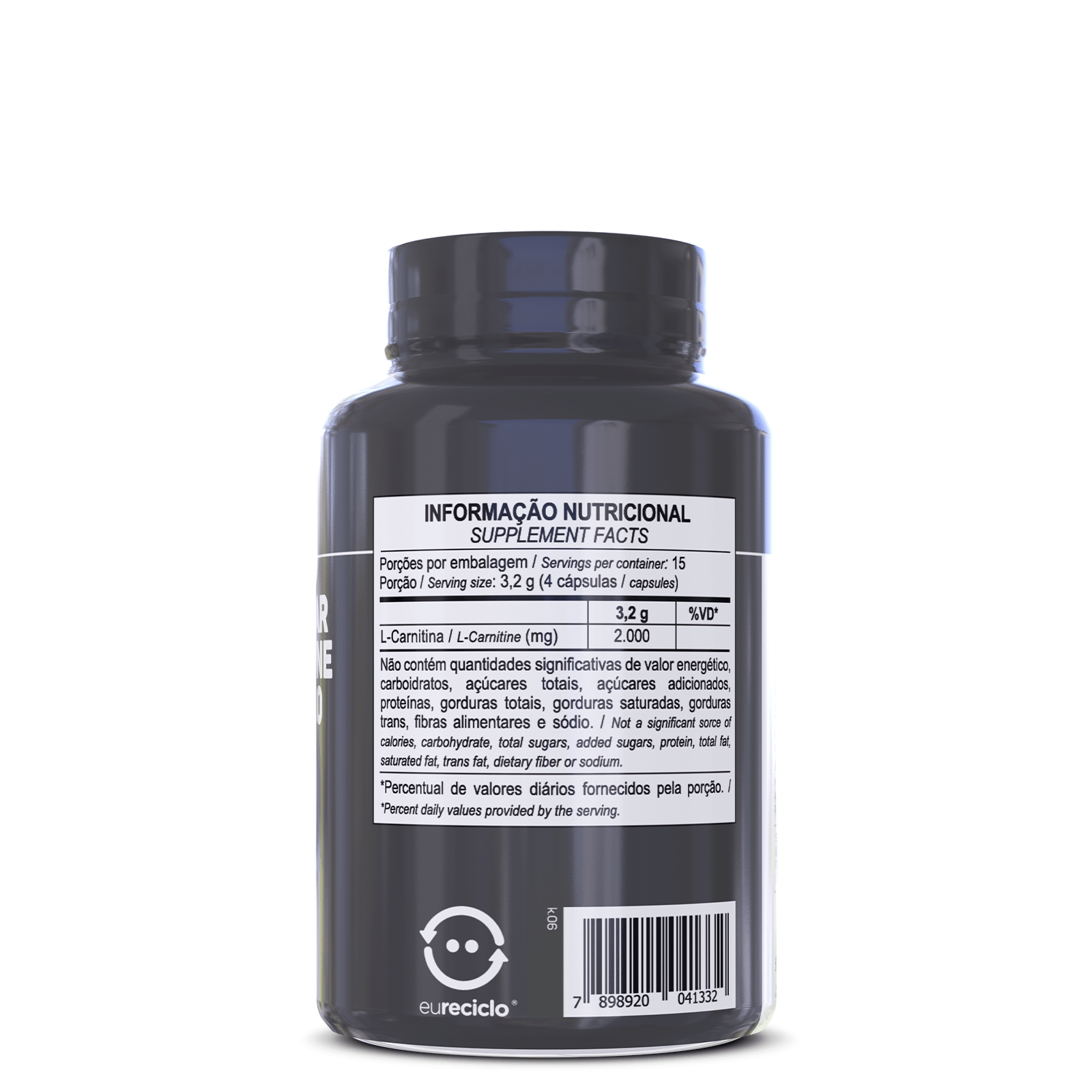 L carnitina 60 caps 2000mg de l-carnitina por porção