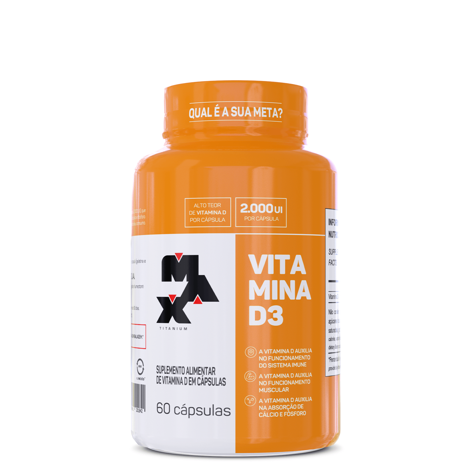Vitamina D3 – 2.000 UI (60 doses) – Max Titanium