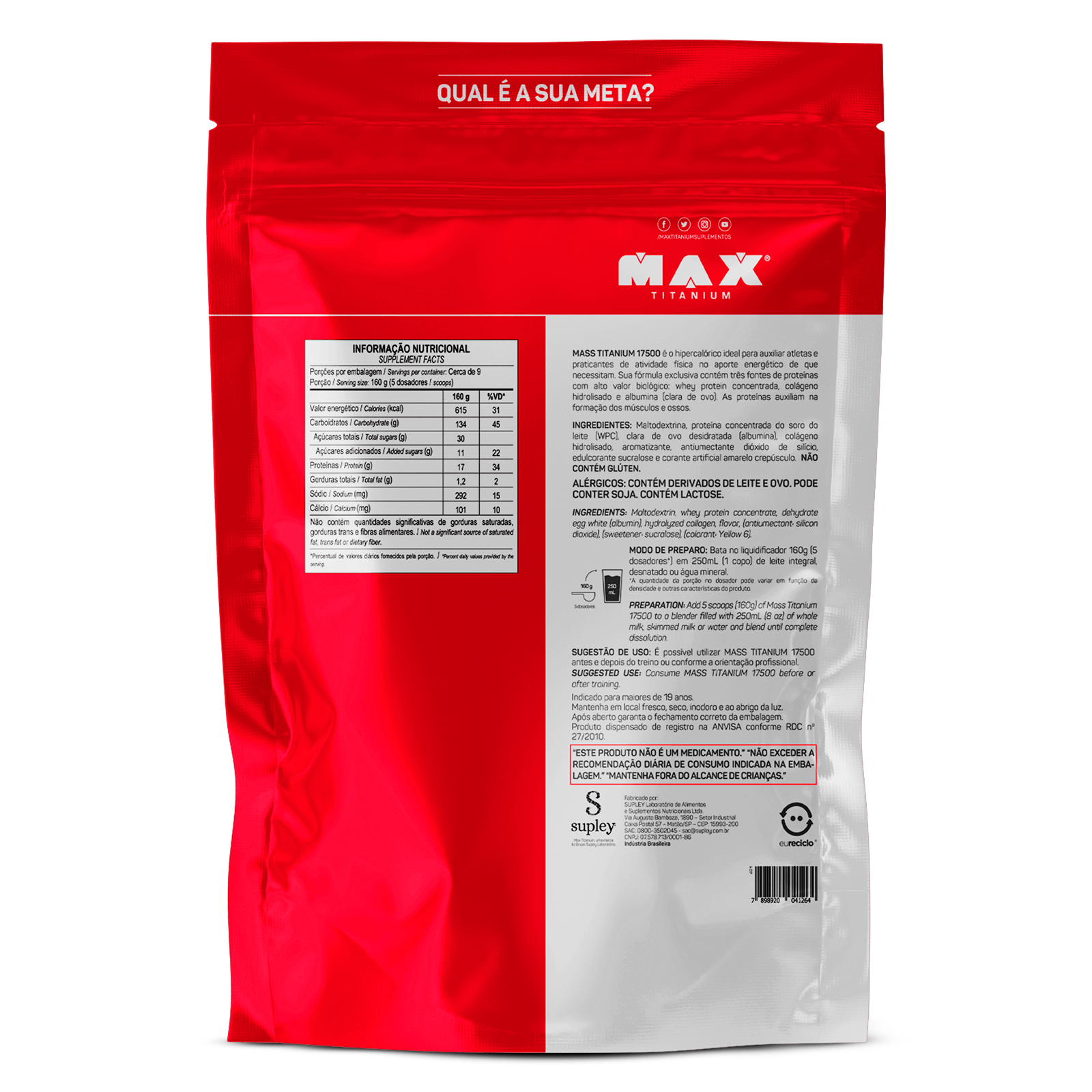 Mass titanium refil 1,4kg vitamina de frutas