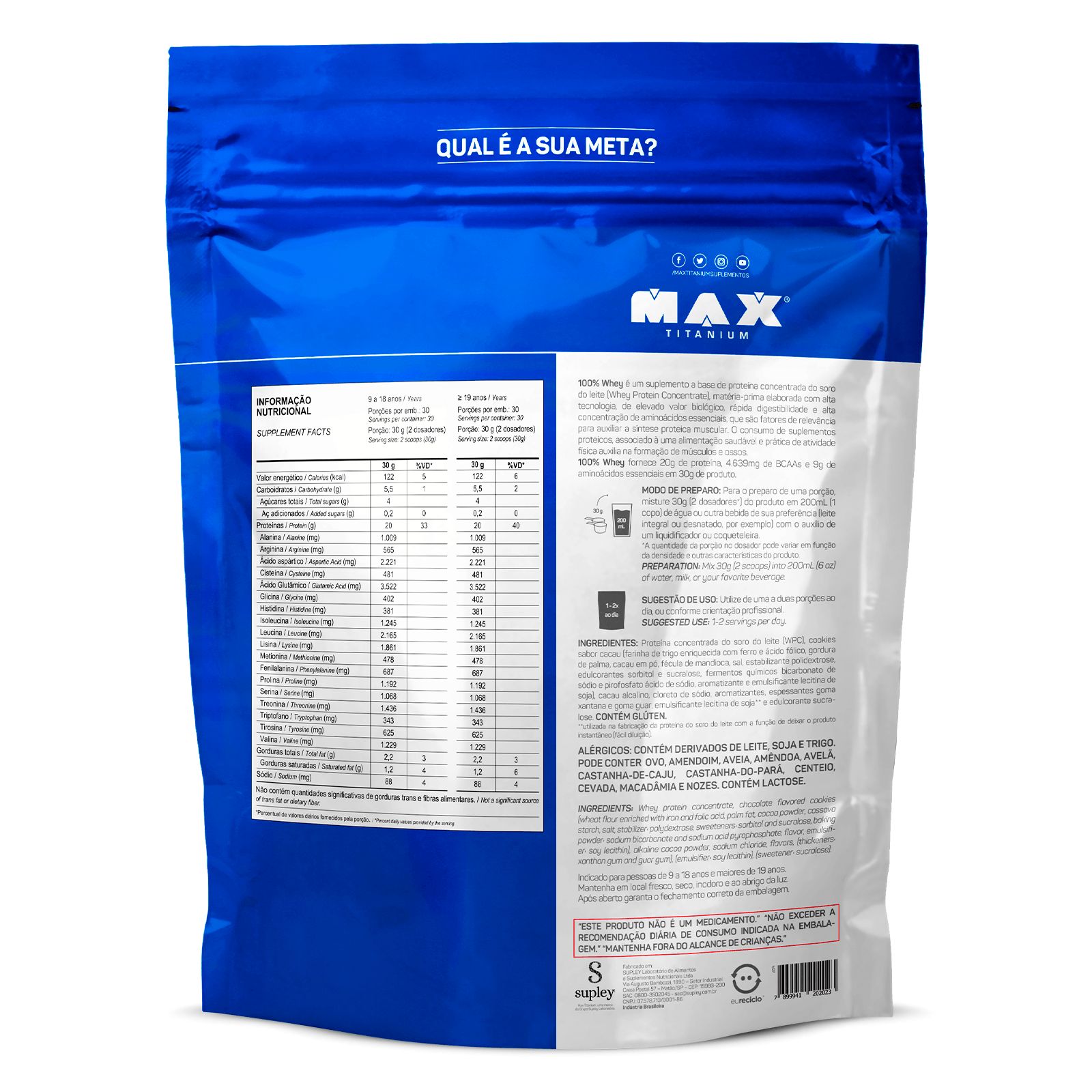 100% whey refil 900g cookies & cream