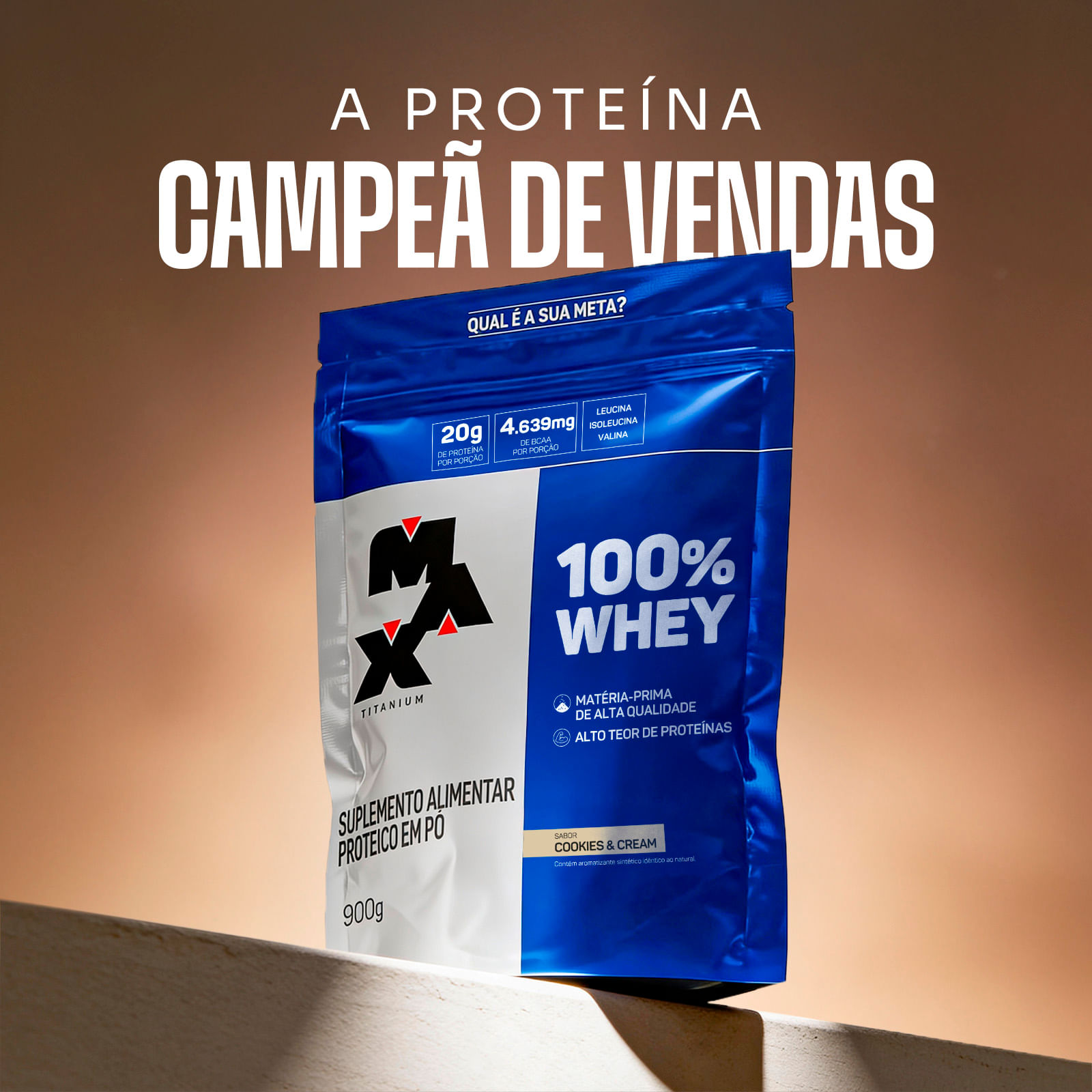 100% whey refil 900g cookies & cream