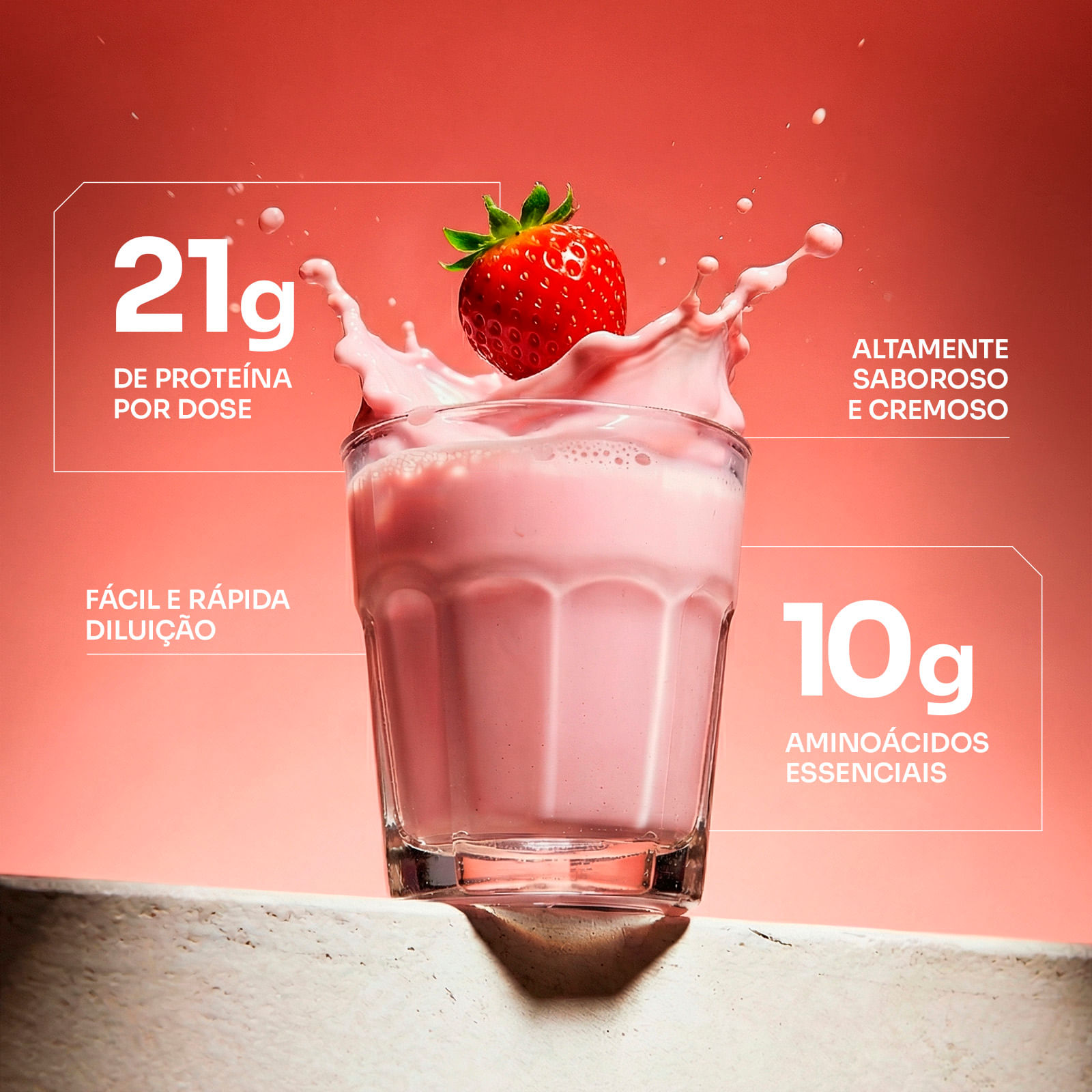 100% whey refil 900g morango
