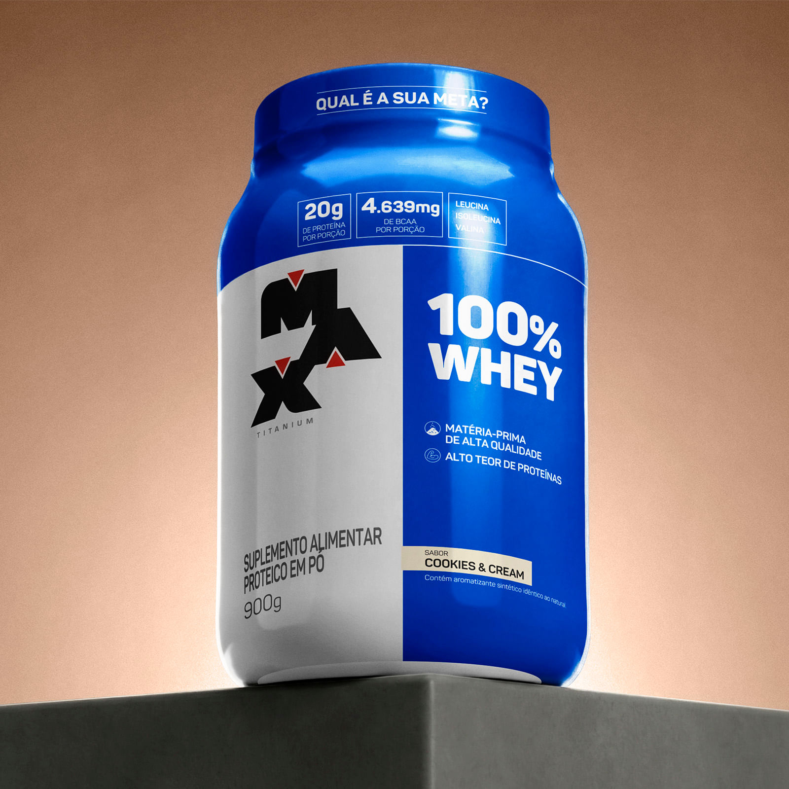 100% whey pote 900g cookies & cream