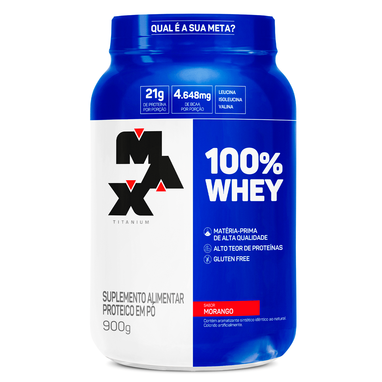 100% whey pote 900g morango