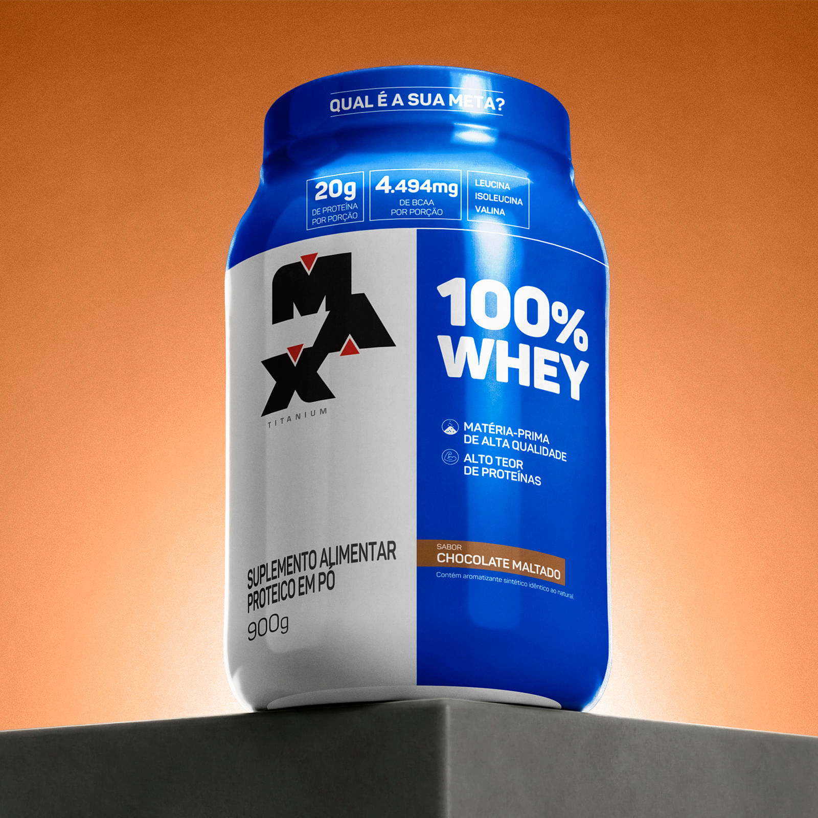 100% whey pote 900g chocolate maltado
