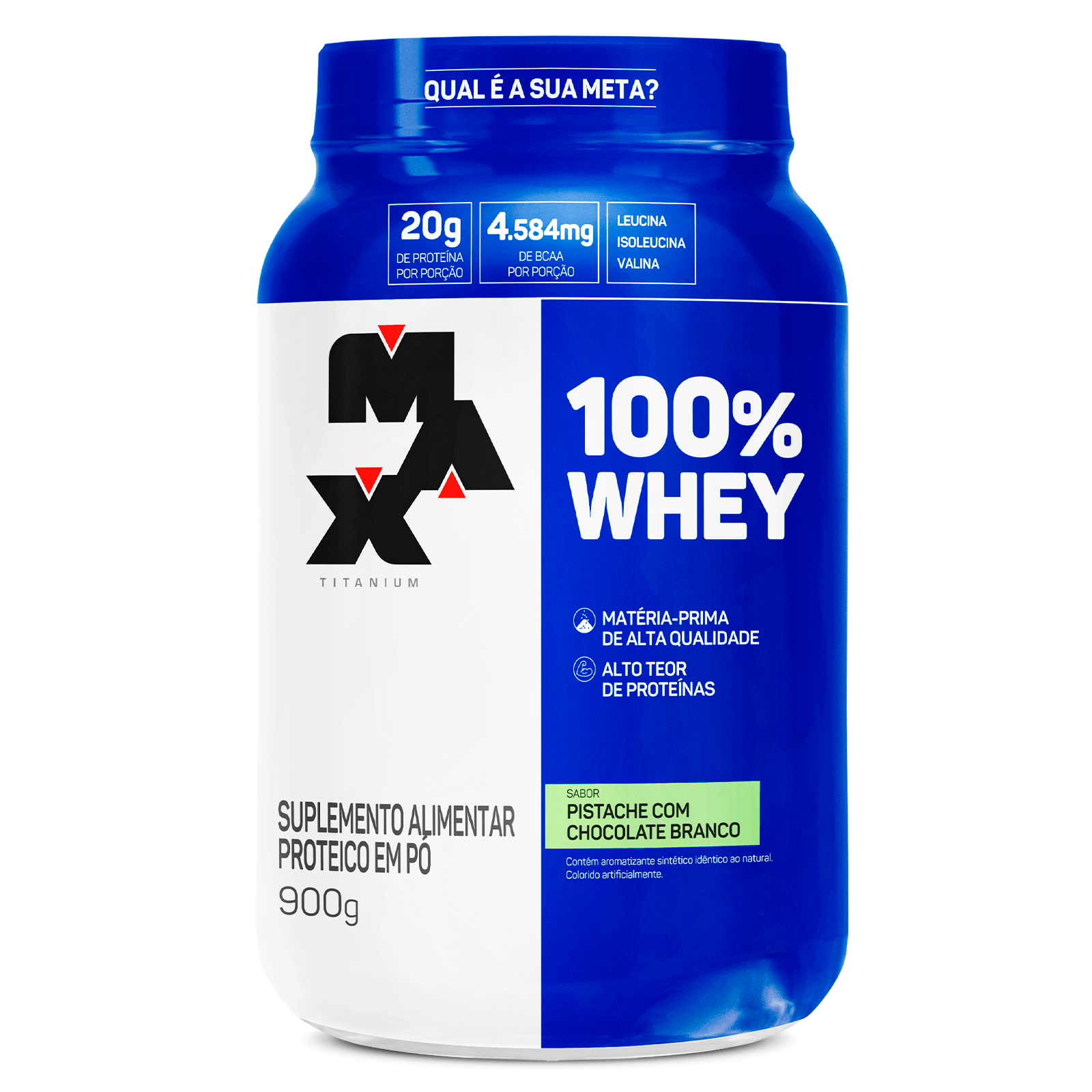 100% whey pote 900g pistache com chocolate branco