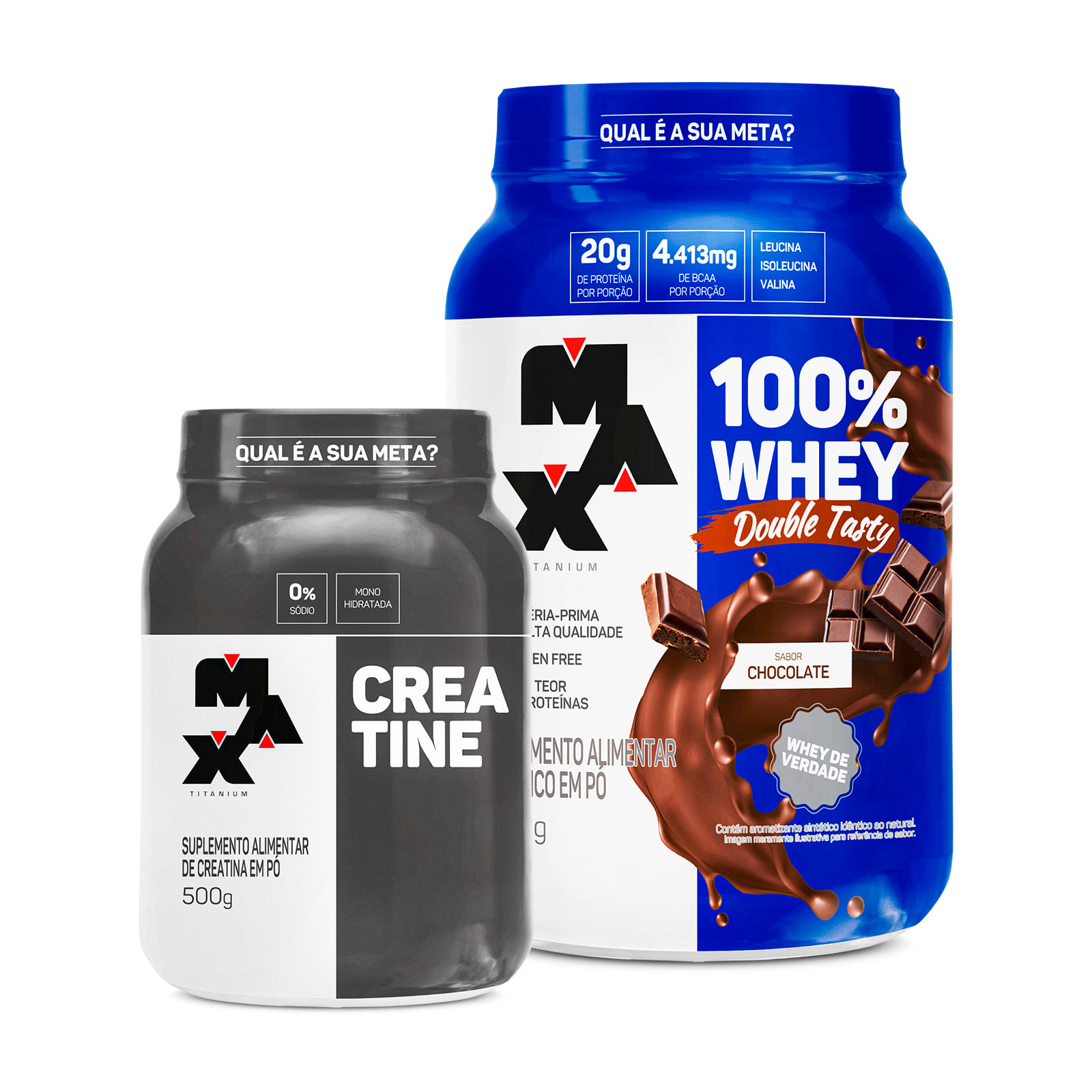 Kit Creatina 500g + 100% Whey Double Tasty