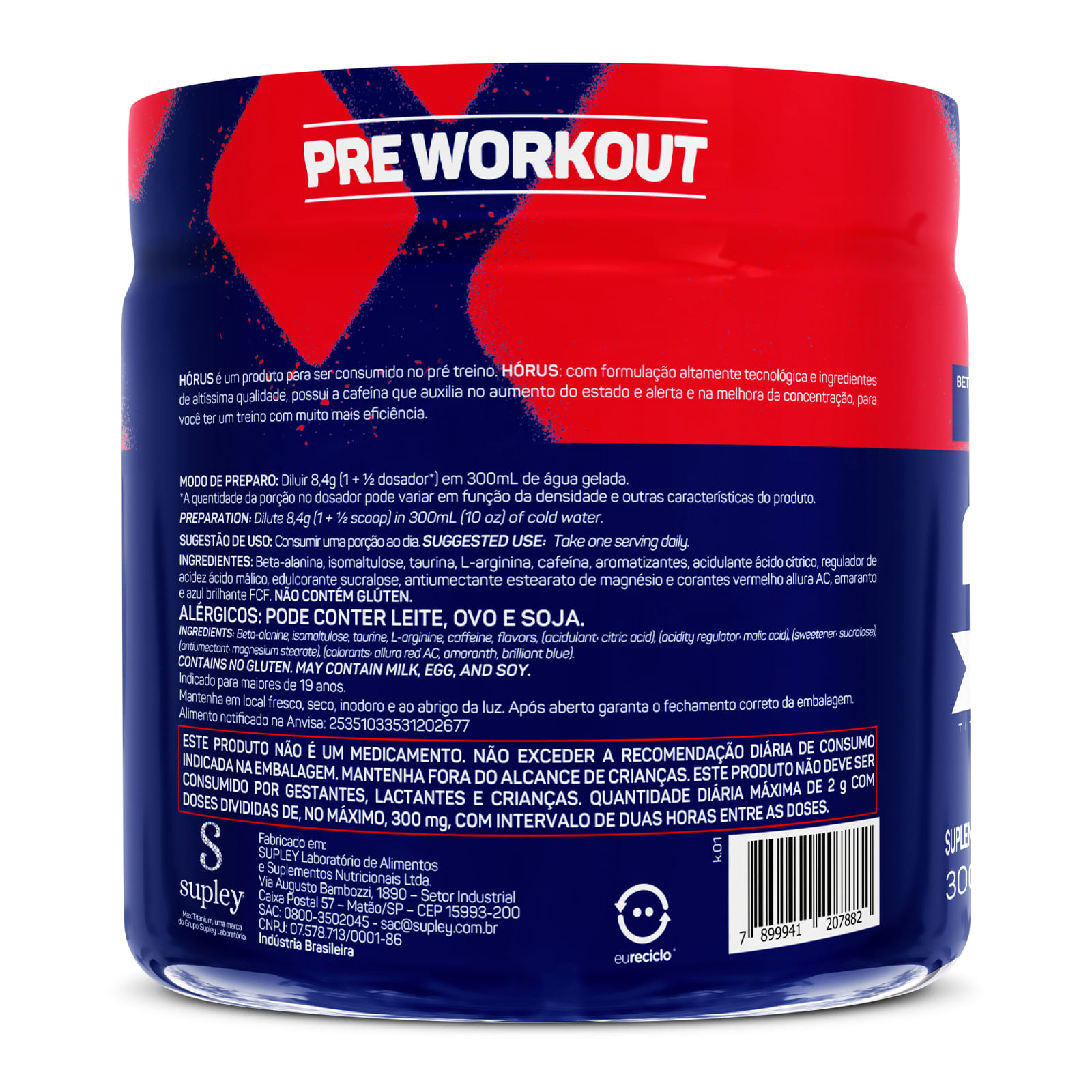 Hórus 300g sabor 7belo pré-treino — max titanium 7belo