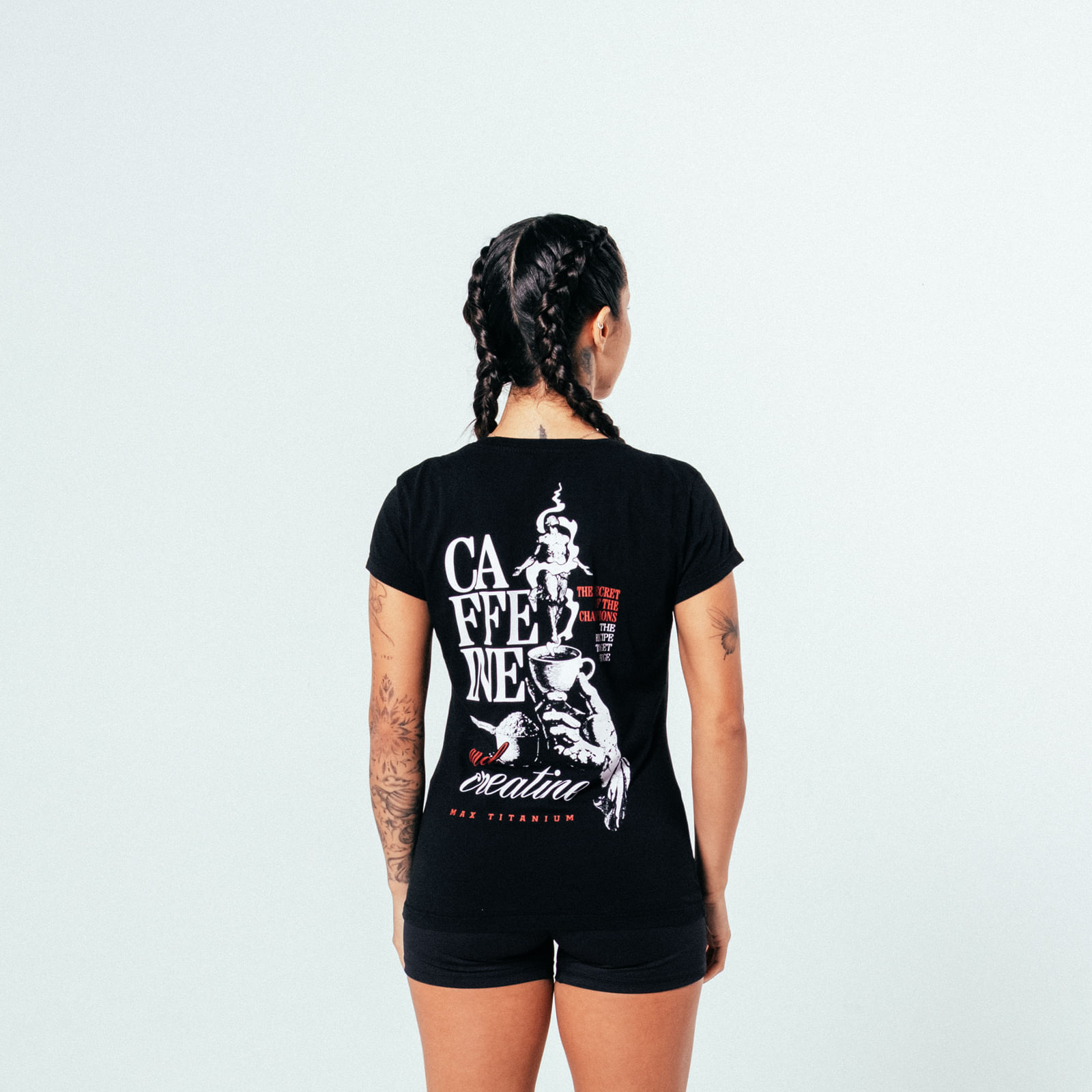 Camiseta Baby Look Caffeine - Preta