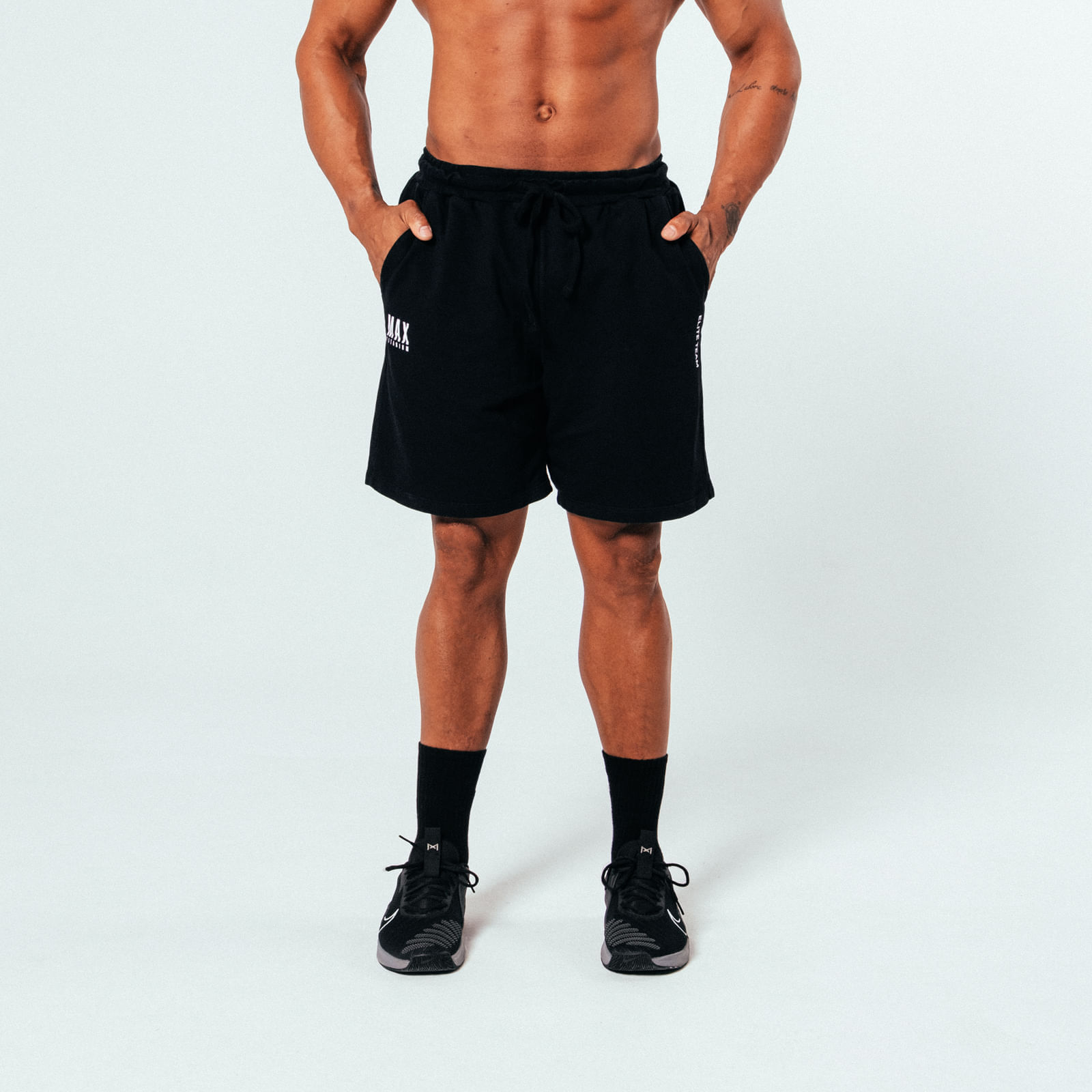 Bermuda Masculina de Moletom Premium - Preta