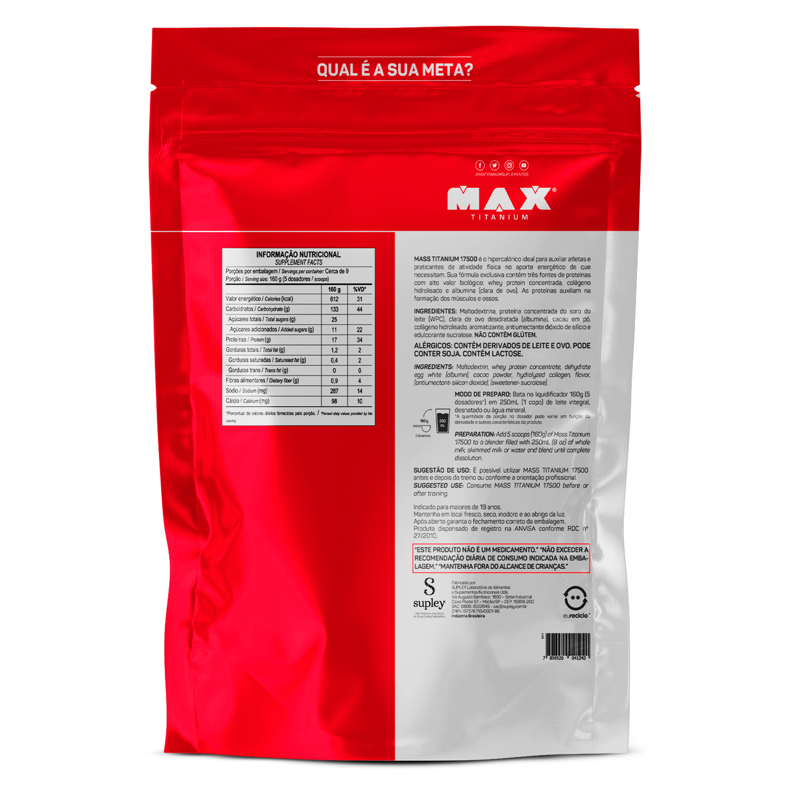 Mass titanium refil 1,4kg chocolate