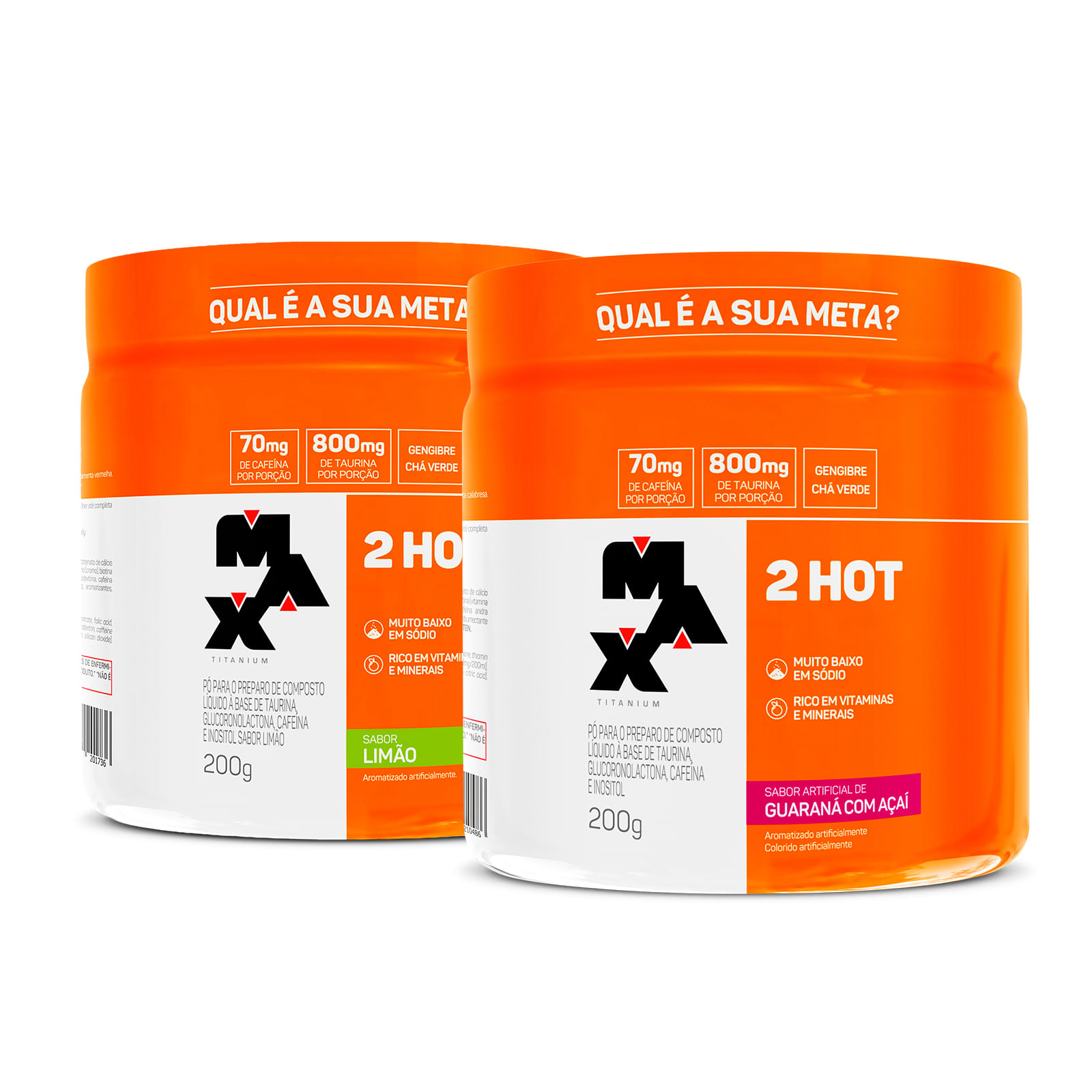 Pack 2x 2hot 200g guaraná com açaí - limão