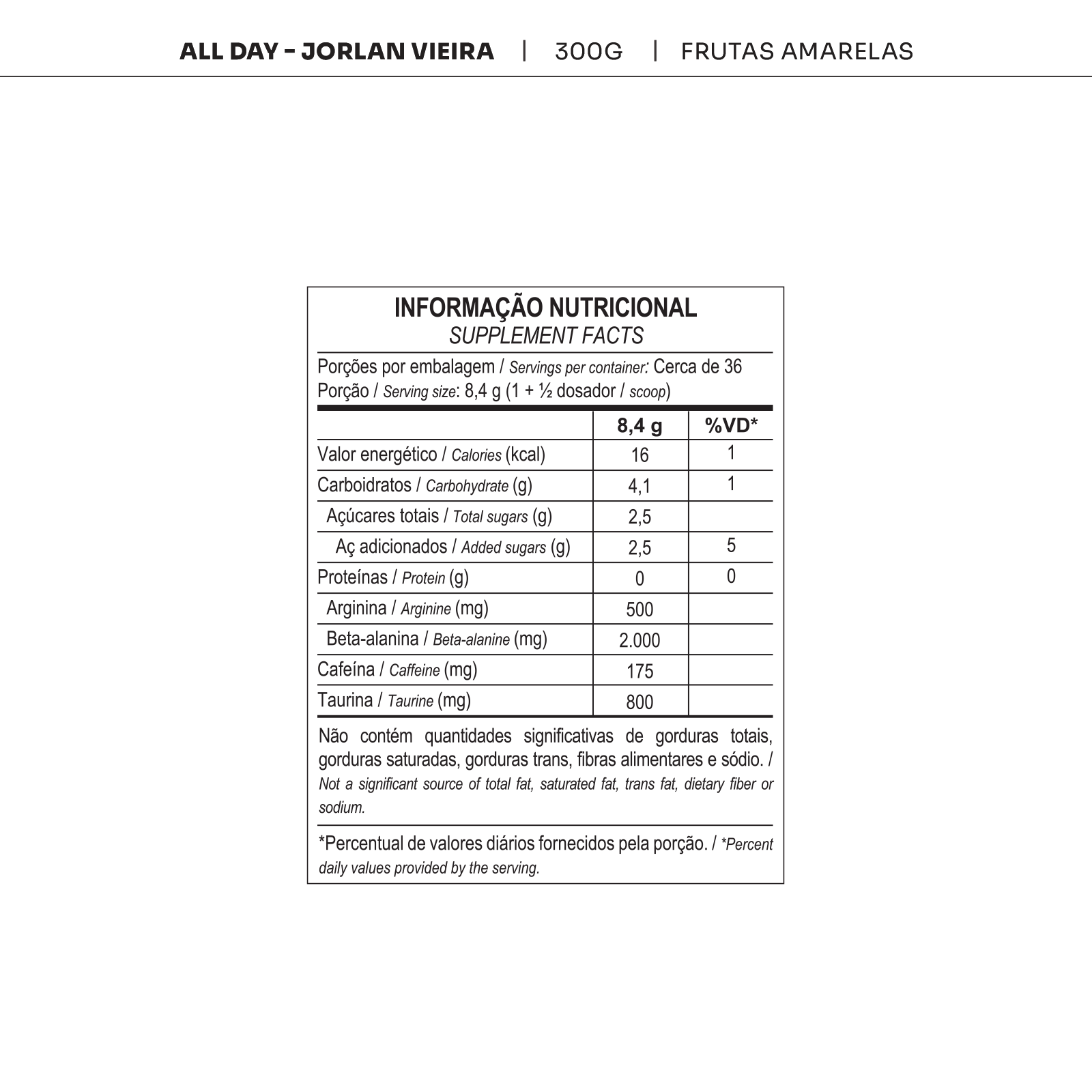 All day jorlan vieira pote 300g frutas amarelas