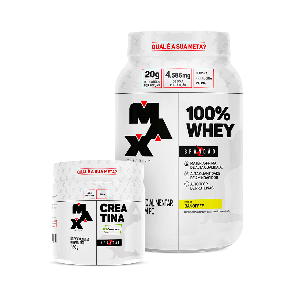 Kit Brandão Open l - 100% Whey Pote 900g + Creatina Creapure 250g