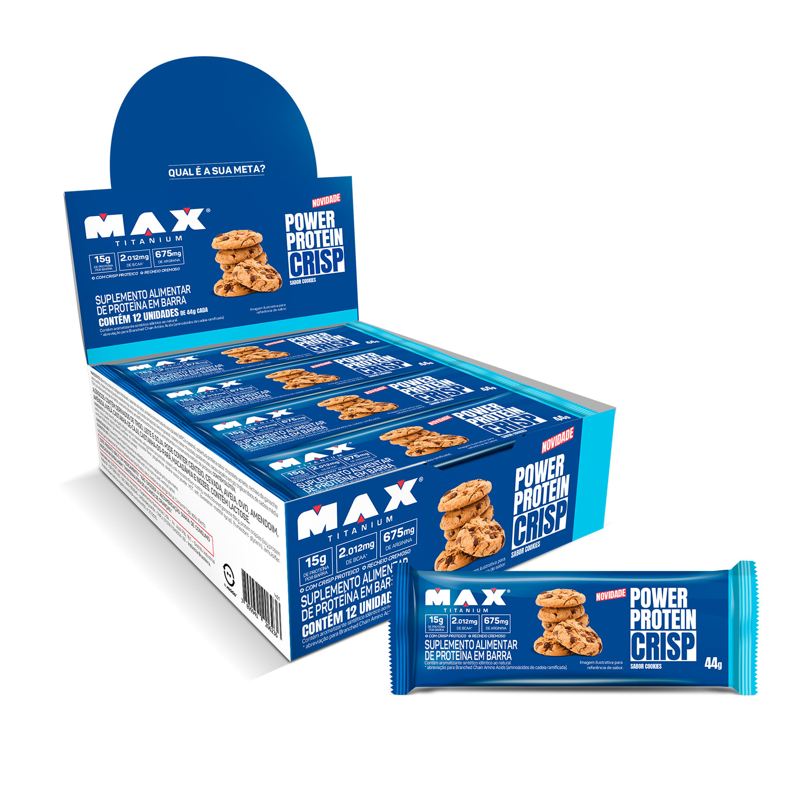 Power protein crisp cookies - 12 unidades de 44g