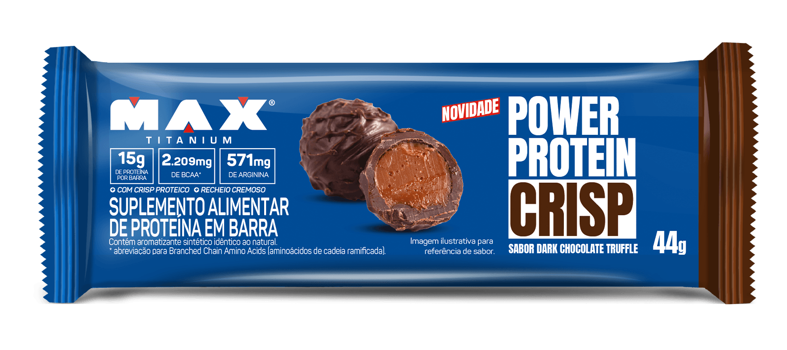 Power protein crisp dark chocolate truffle - 12 unidades de 44g