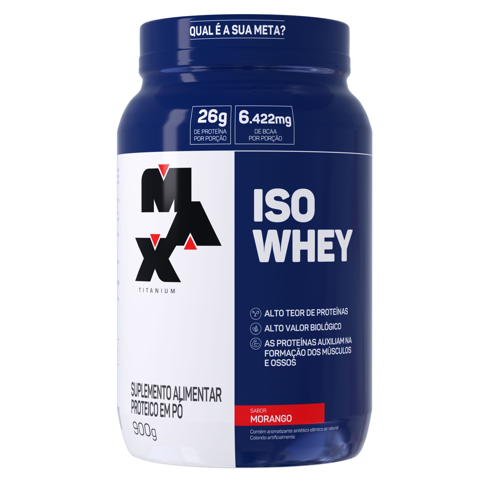Whey protein isolado isowhey 900g morango